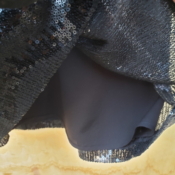 BCBGMaxAzria Black NERA Sequin Open Back Dress -10 - Picture 9 of 16